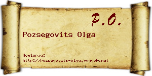 Pozsegovits Olga névjegykártya